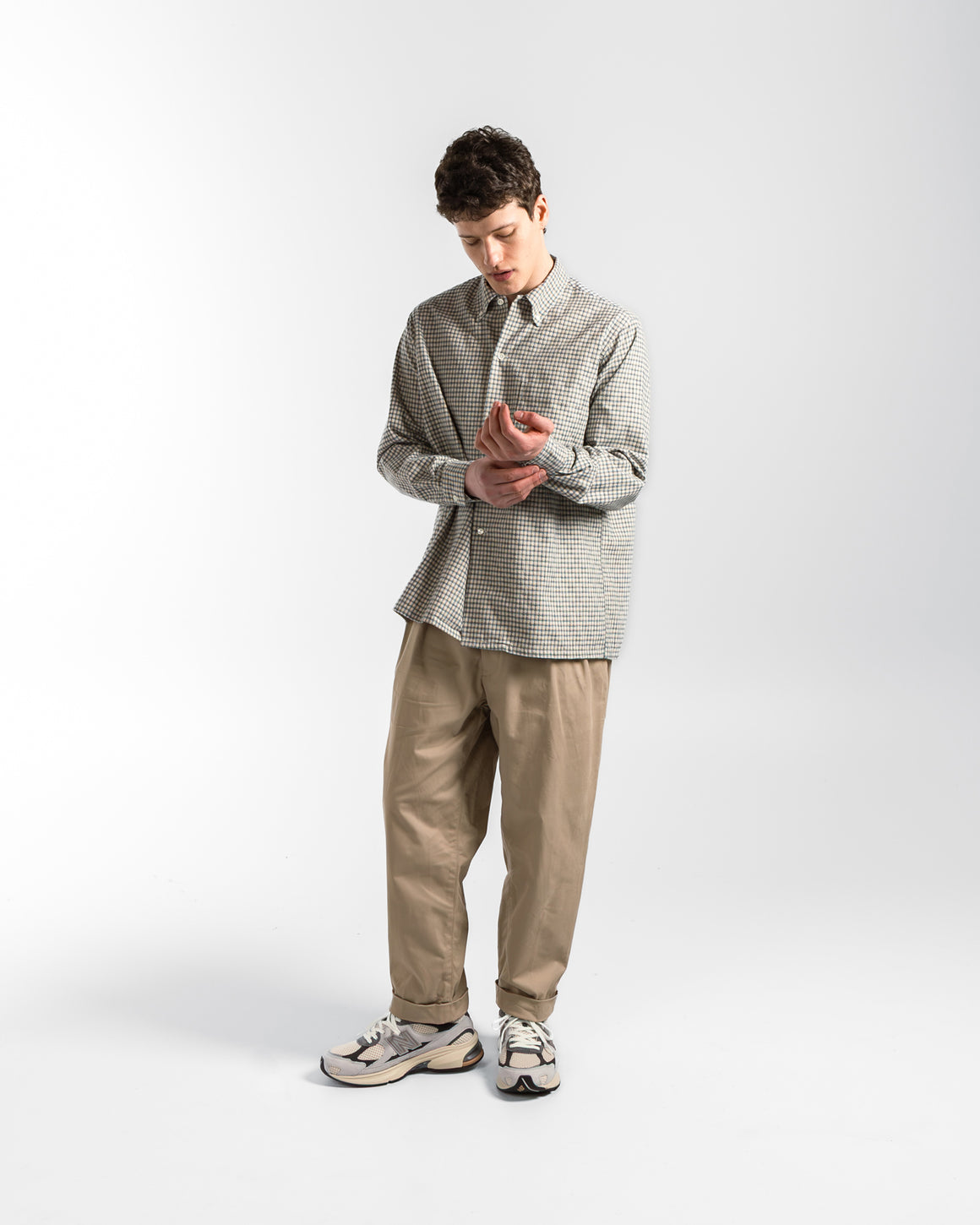 Beams Plus - Open B.D. Dobby Plaid Shirt - White - UP THERE