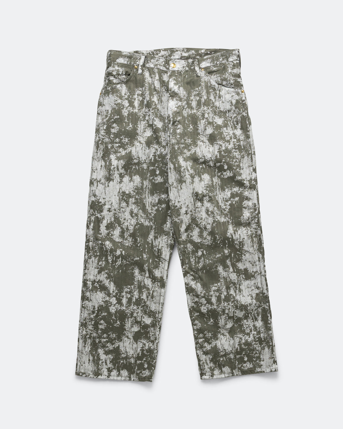 Beams Plus - P-Man Pants Supima Herringbone On Paint Print - Olive - UP THERE