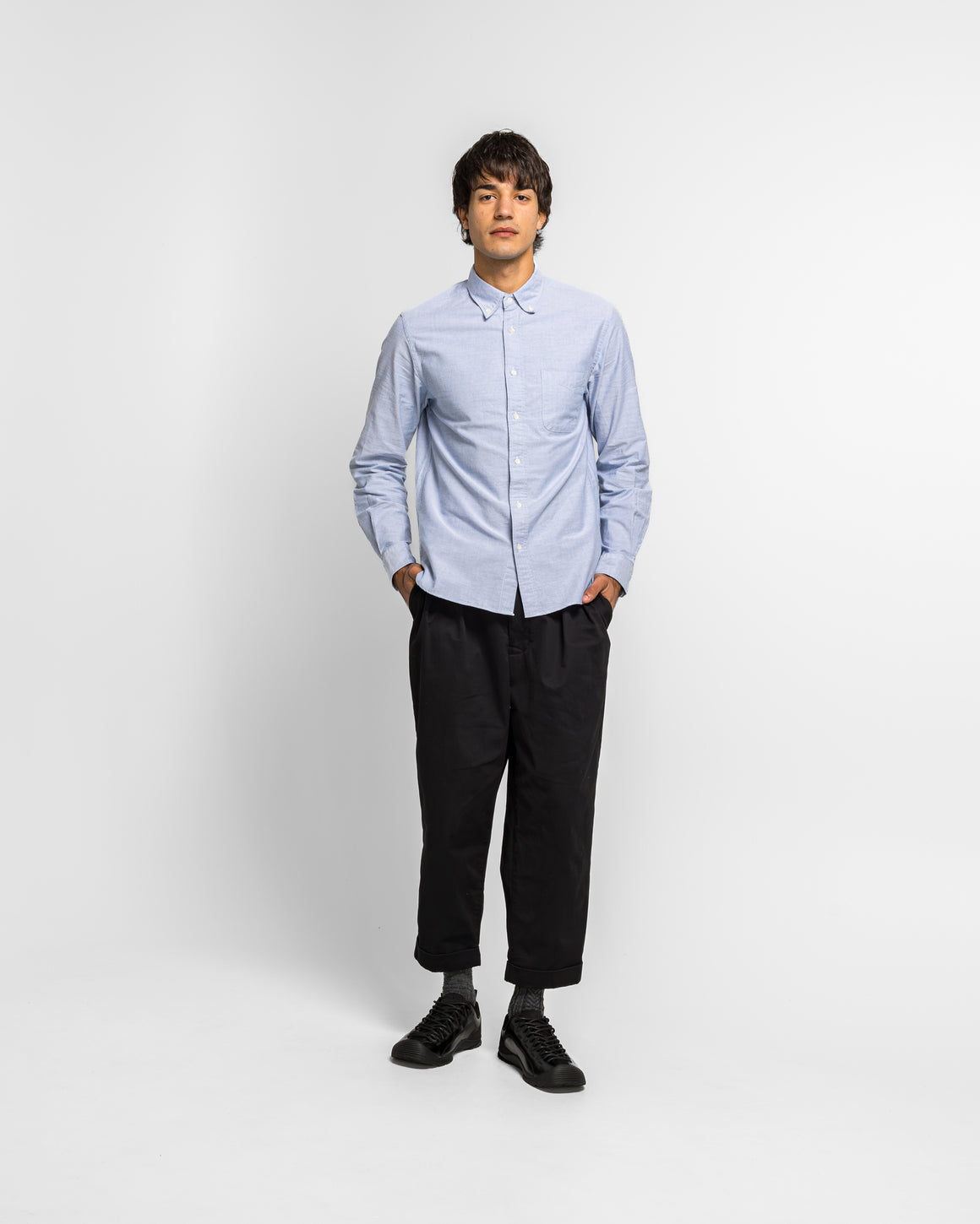 Beams Plus - 2 Pleat Twill Pants - Black - UP THERE