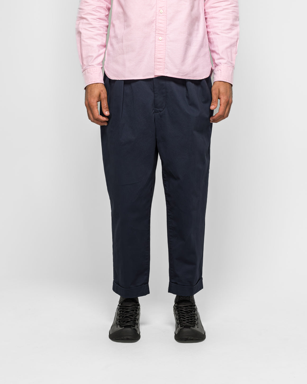 Beams Plus - 2 Pleat Twill Pants - Navy - UP THERE