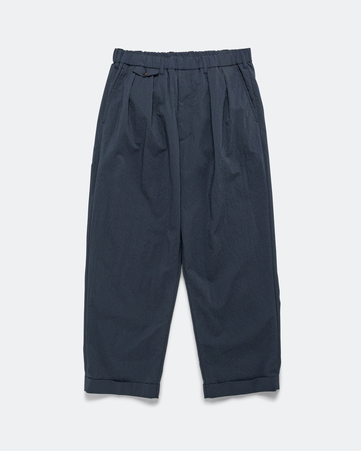 Beams Plus - 2 Pleats Anywhere(wear) Seersucker Plaid - Navy - UP THERE