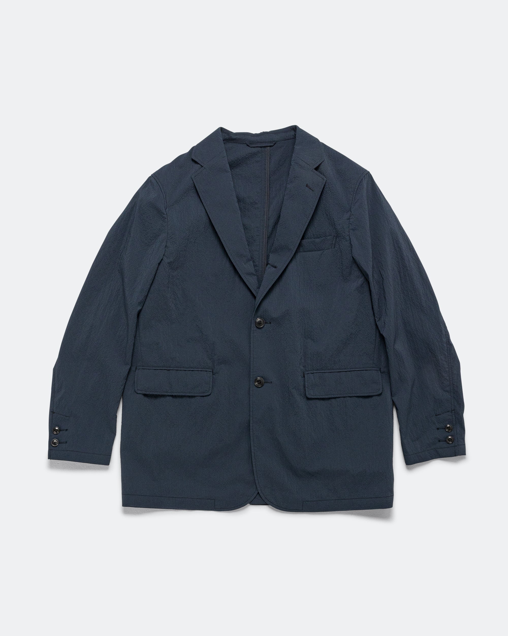 Beams Plus - 3B Anywhere(wear) Jacket Seersucker Plaid - Navy | UP