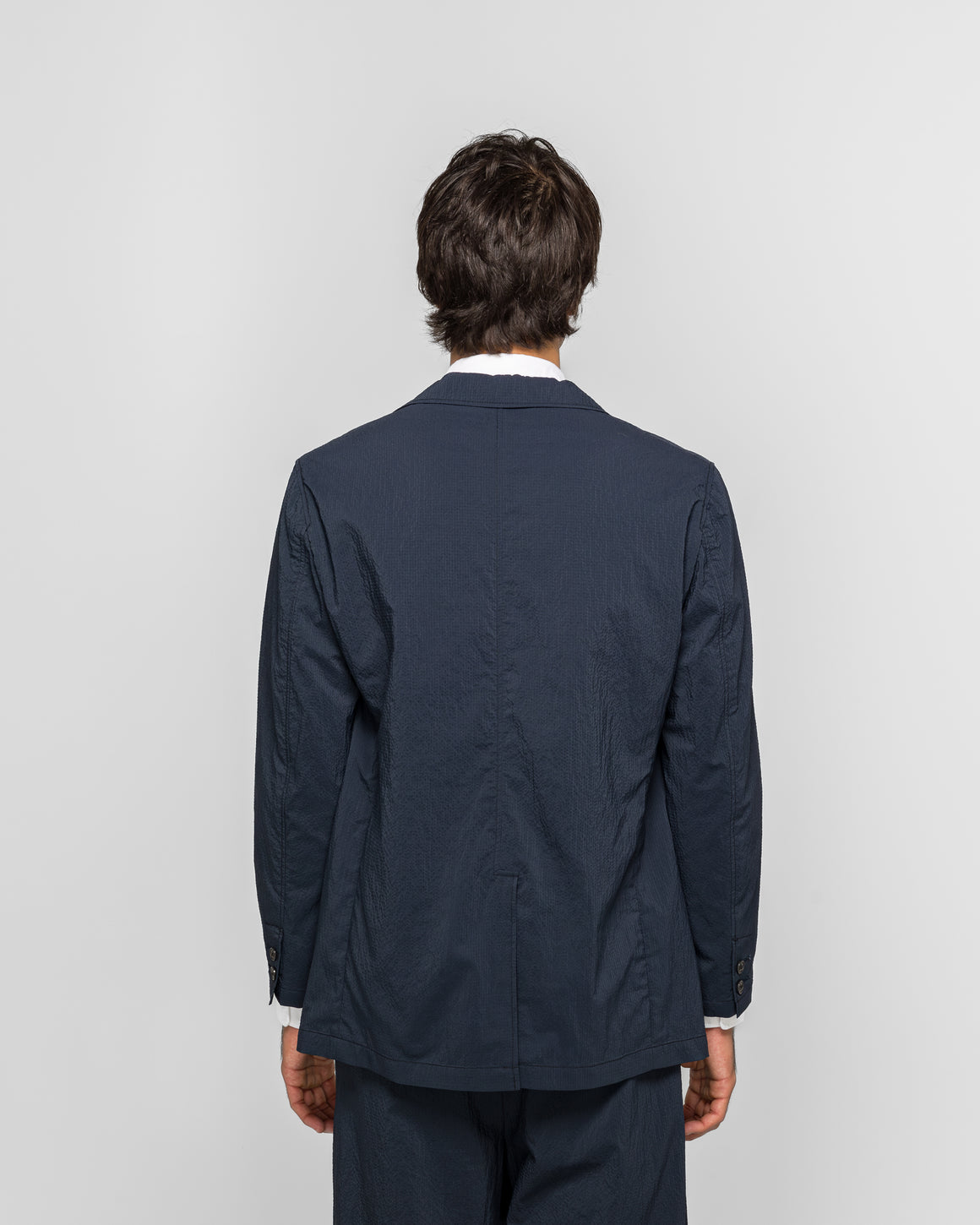 Beams Plus - 3B Anywhere(wear) Jacket Seersucker Plaid - Navy - UP THERE