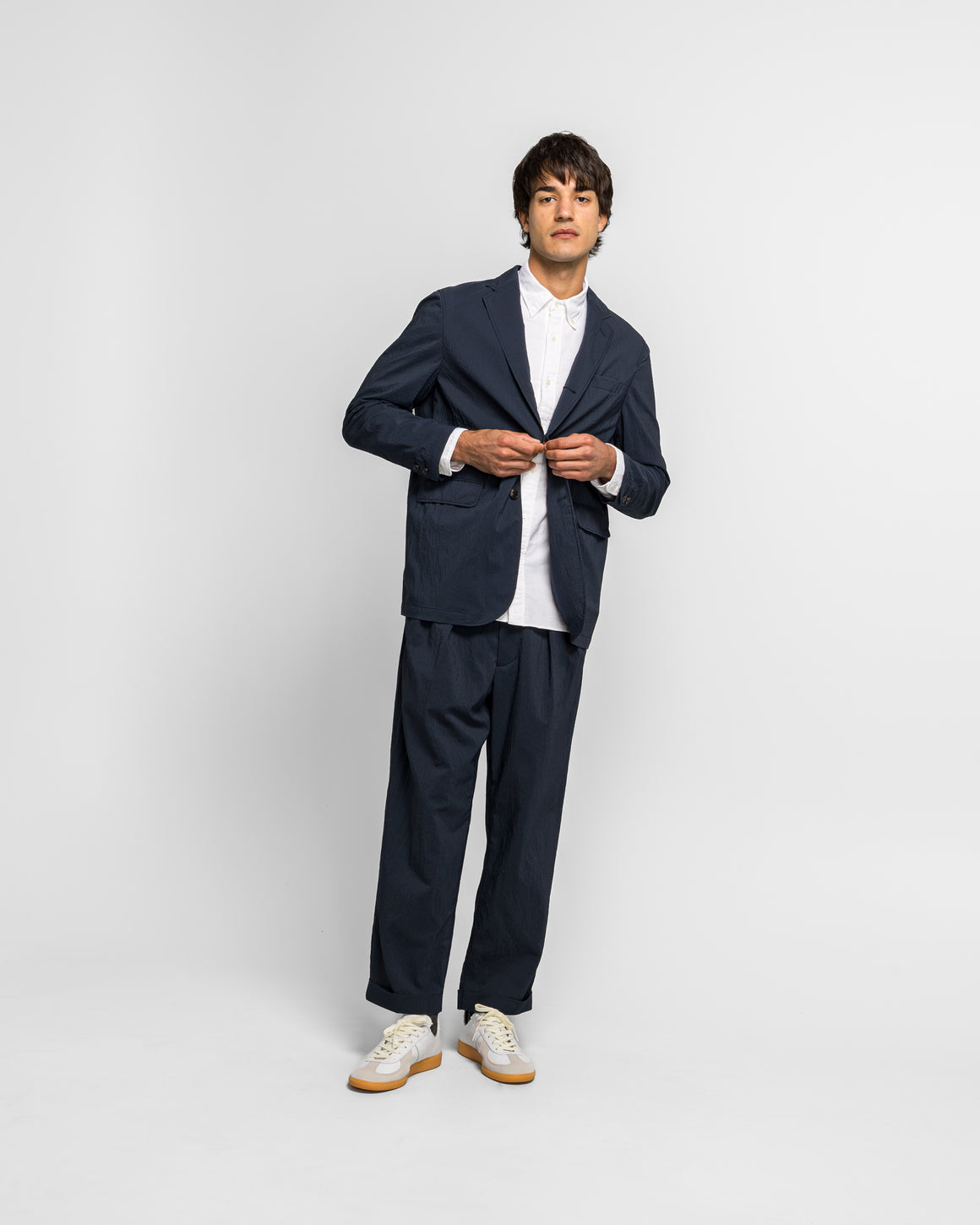 Beams Plus - 3B Anywhere(wear) Jacket Seersucker Plaid - Navy - UP THERE