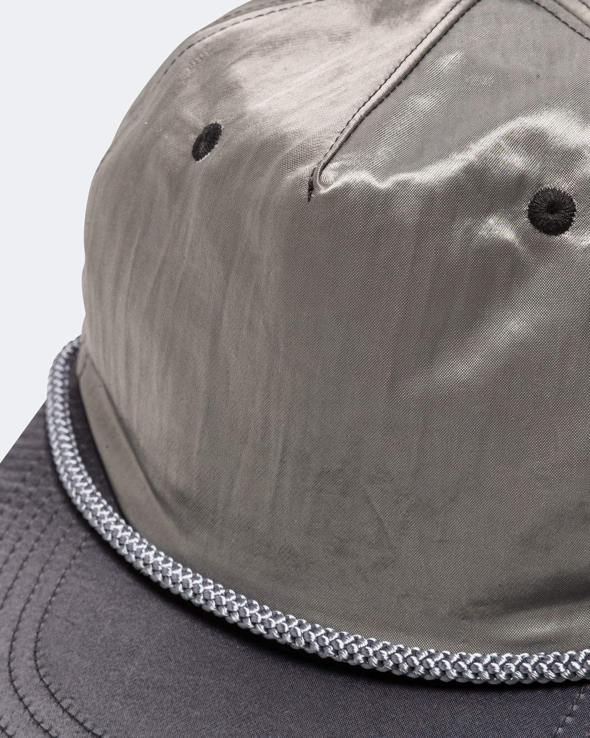 Beams Plus - 5Panel Cap Crinkle Nylon Satin - Silver - UP THERE