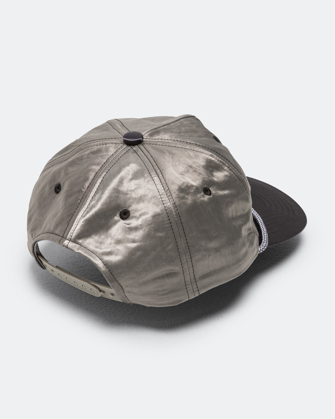 Beams Plus - 5Panel Cap Crinkle Nylon Satin - Silver - UP THERE