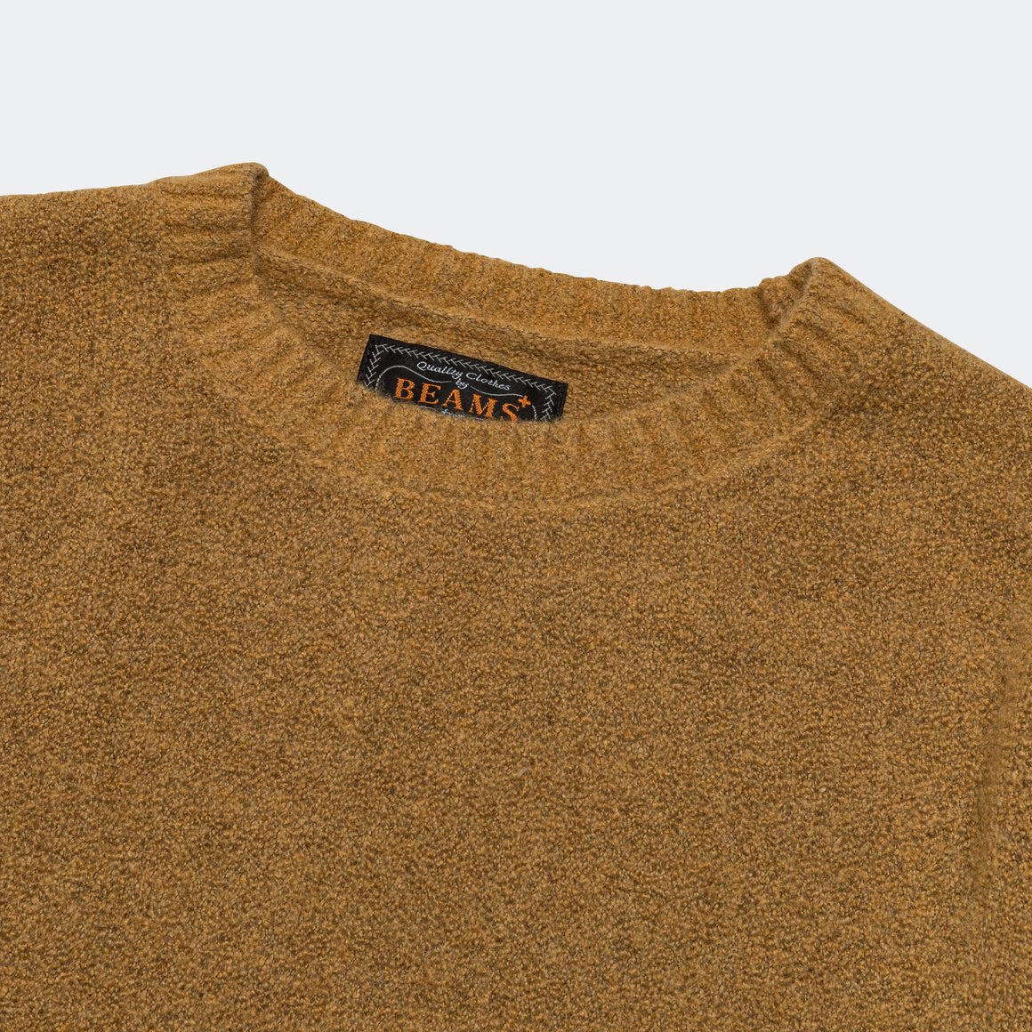 Beams Plus - 7G Cashmere/Silk Crew - Camel - UP THERE