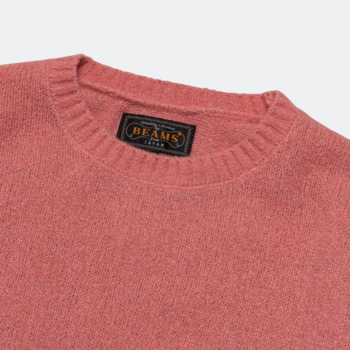 Beams Plus - 7G Cashmere/Silk Crew - Pink - UP THERE