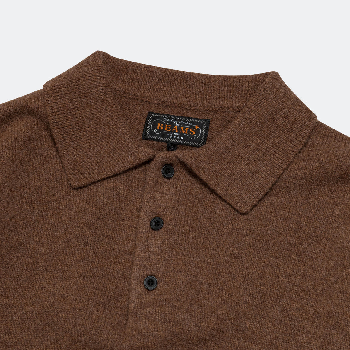 Beams Plus - 9G Knit Polo - Brown - UP THERE