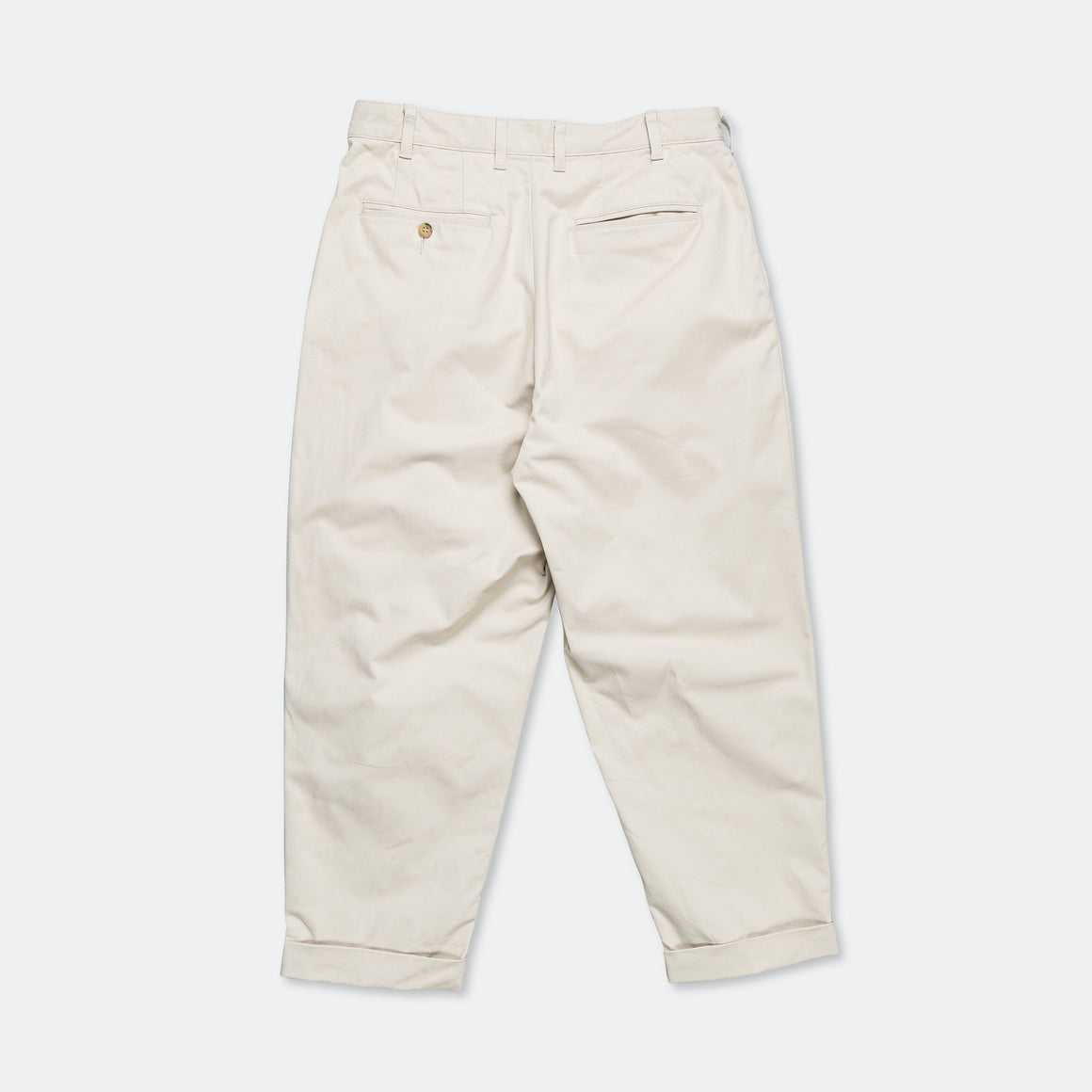 Beams Plus - 2 Pleat Twill Pants - Cement - UP THERE