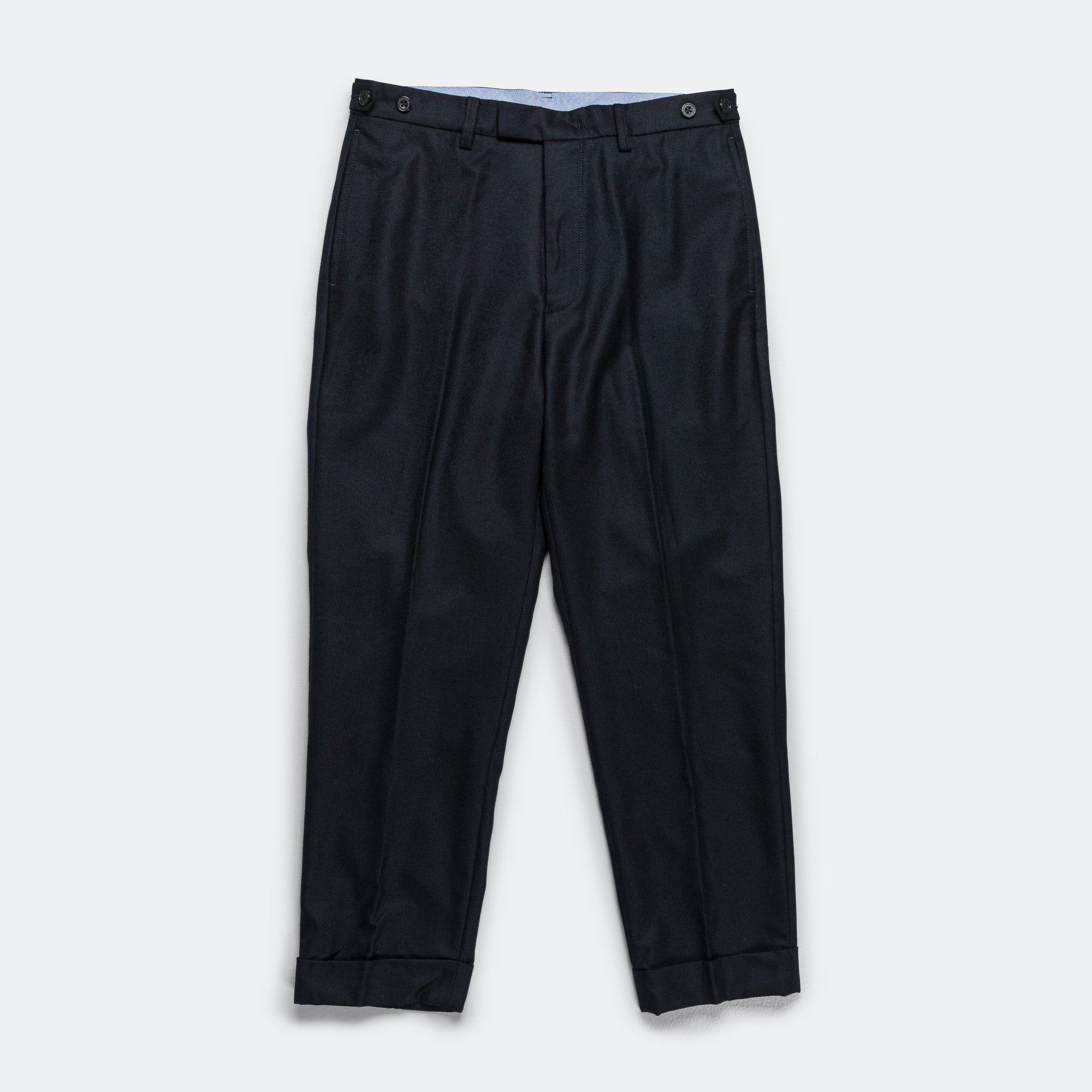 IVY Trousers Ankle-Cut Flannel - Navy | UP THERE