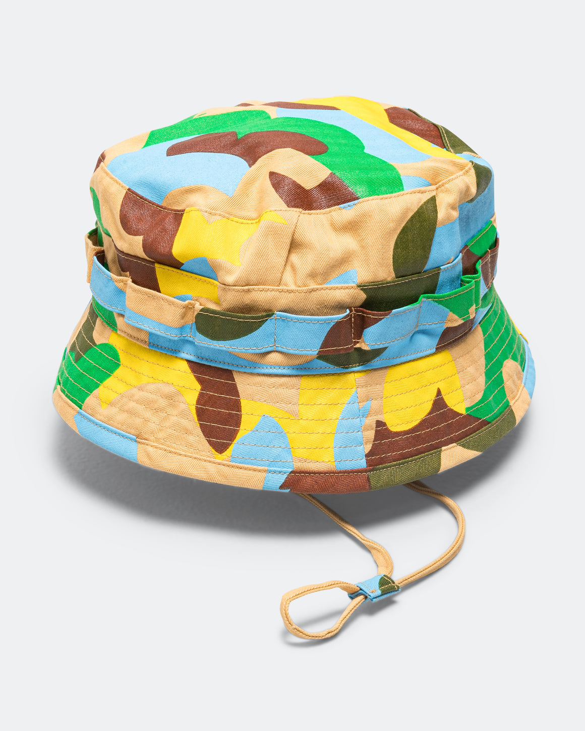Beams Plus - Jungle Hat 2 Supima Herringbone On Big Camo Print - Beige - UP THERE