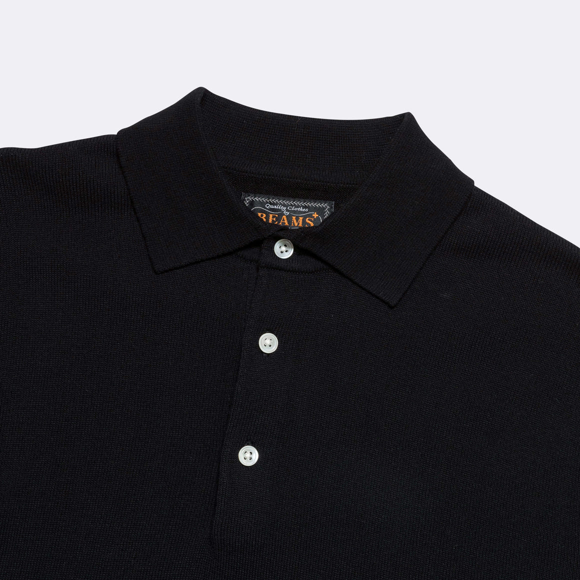 Beams Plus - Knit Polo 12G - Black - UP THERE