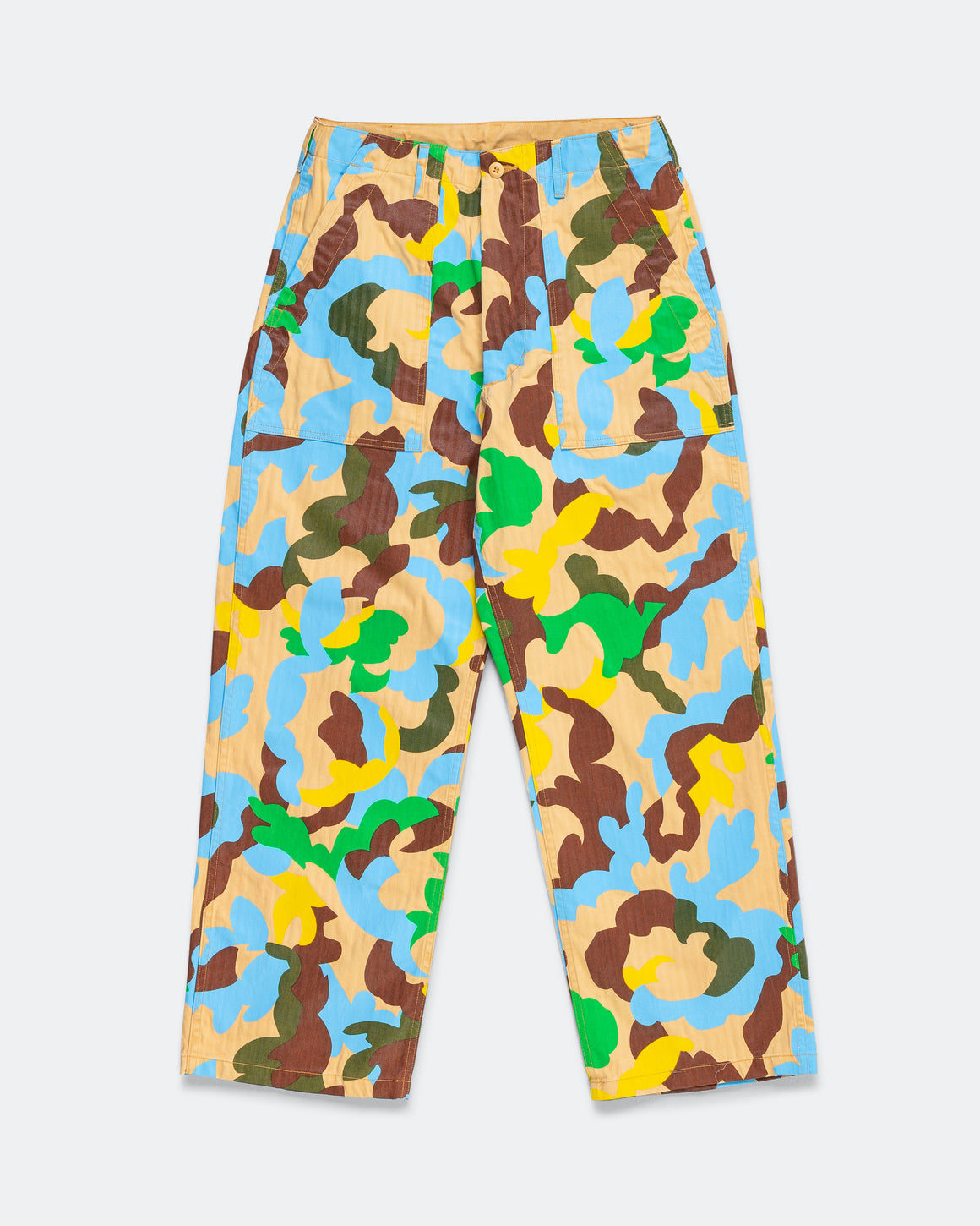 Beams Plus - Mil Utility Easy Trousers Supima Herringbone Big Camo Print - Beige - UP THERE