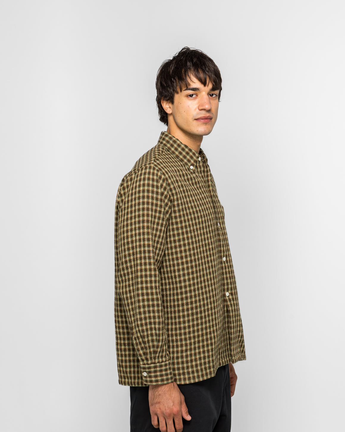 Beams Plus - Open B.D. Panama Plaid Double Face - Brown - UP THERE