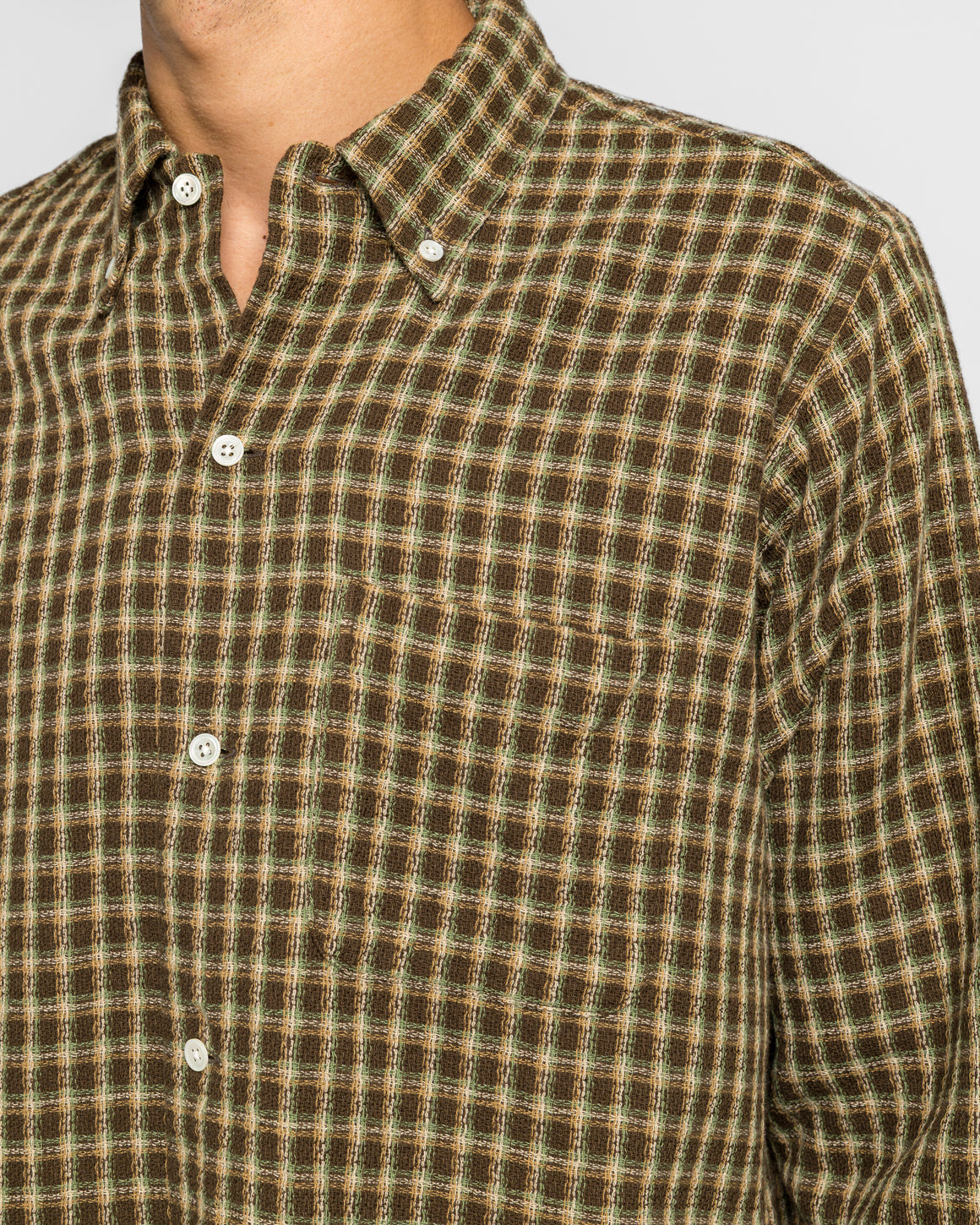Beams Plus - Open B.D. Panama Plaid Double Face - Brown - UP THERE