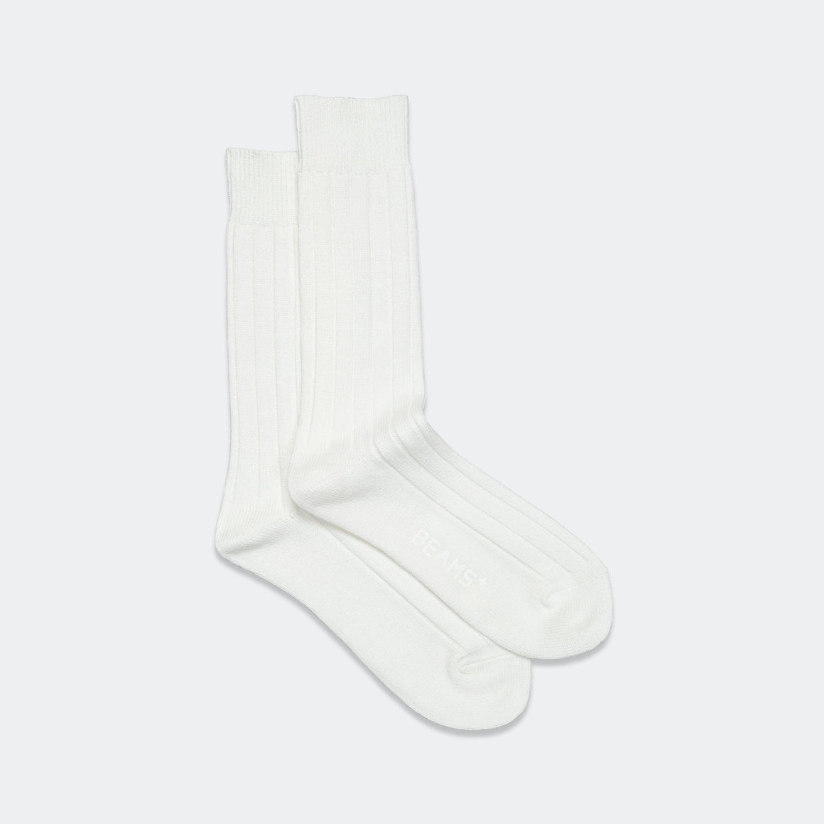 Beams Plus - Solid Rib Socks - Off White - UP THERE