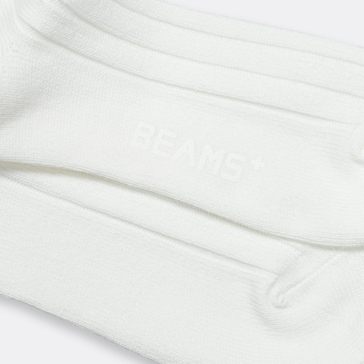 Beams Plus - Solid Ribs Socks - Off White - UP THERE