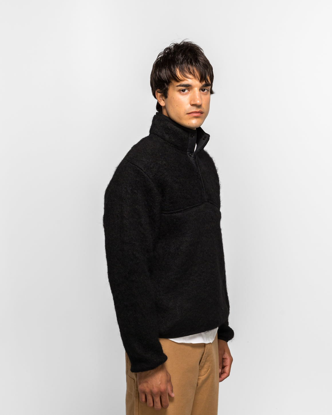 Beams Plus - Stand Collar Shaggy - Black - UP THERE