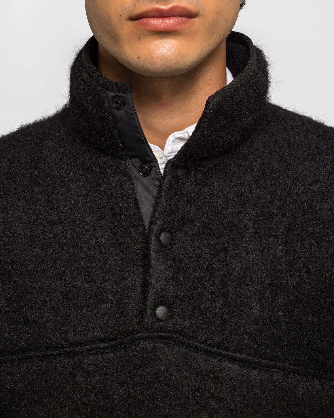 Beams Plus - Stand Collar Shaggy - Black - UP THERE