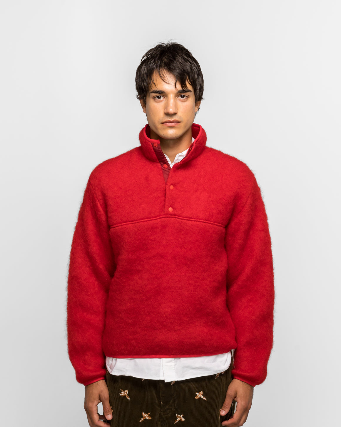 Beams Plus - Stand Collar Shaggy - Red - UP THERE