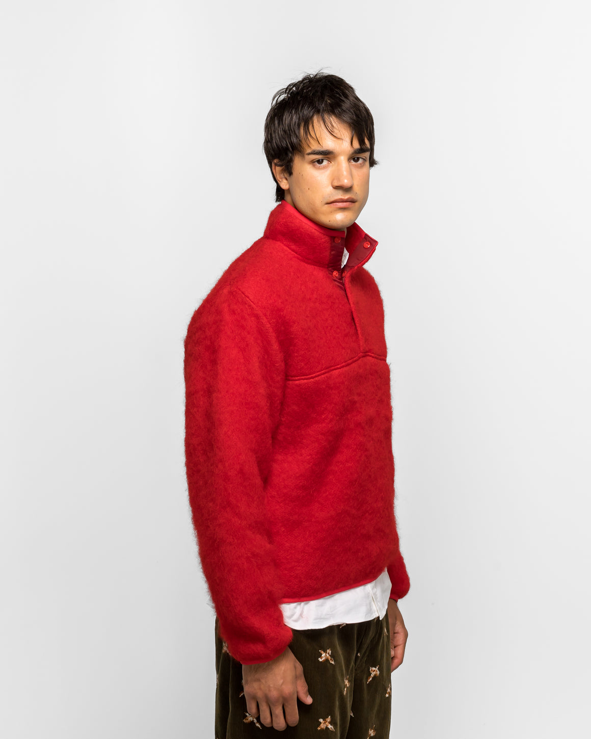 Beams Plus - Stand Collar Shaggy - Red - UP THERE