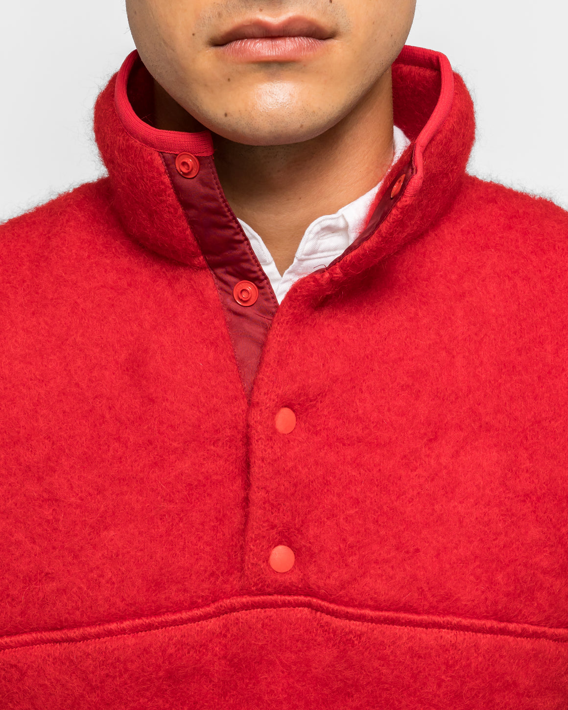 Beams Plus - Stand Collar Shaggy - Red - UP THERE