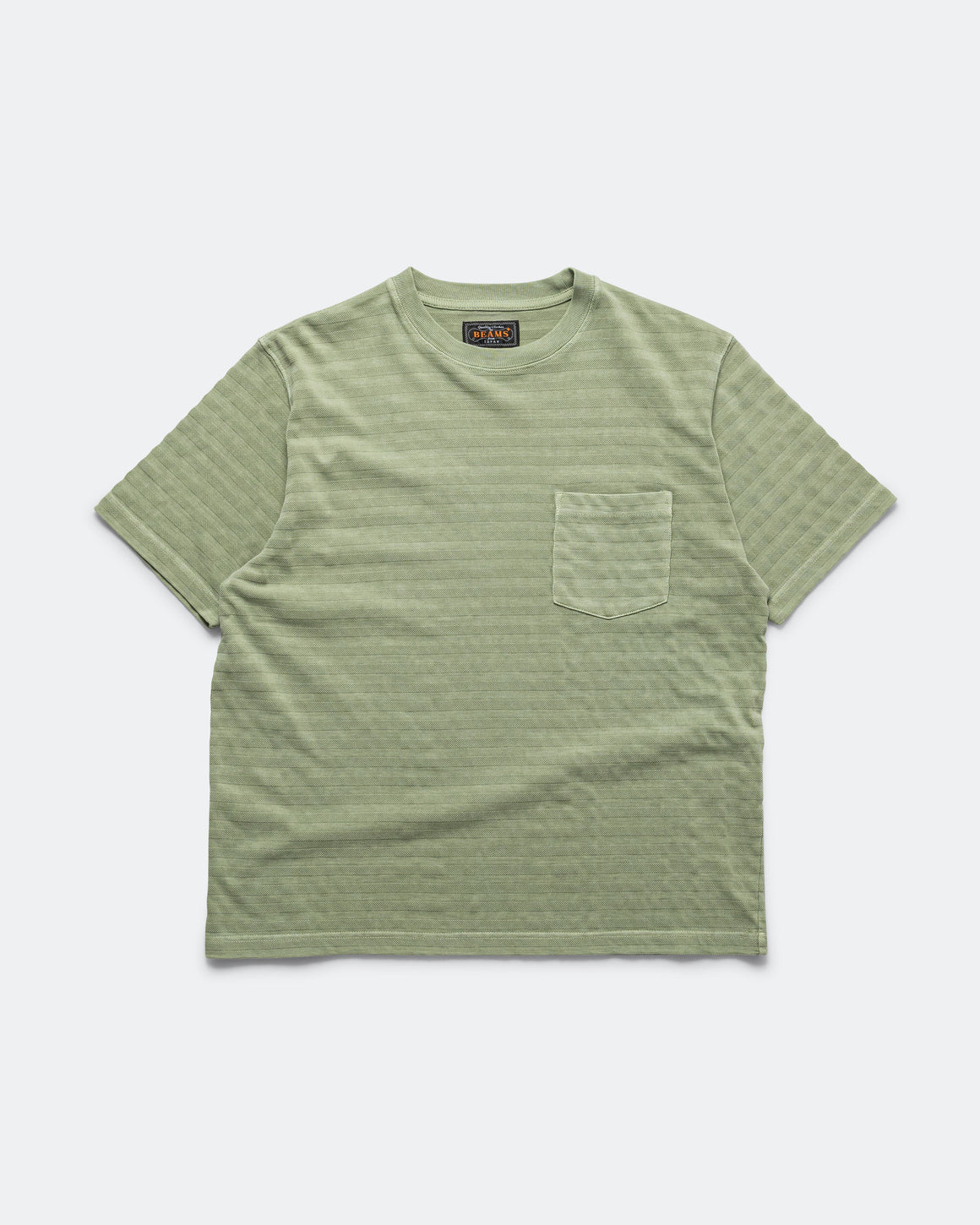 Beams Plus - Pocket Tee Pique - Mint Garment Dye - UP THERE