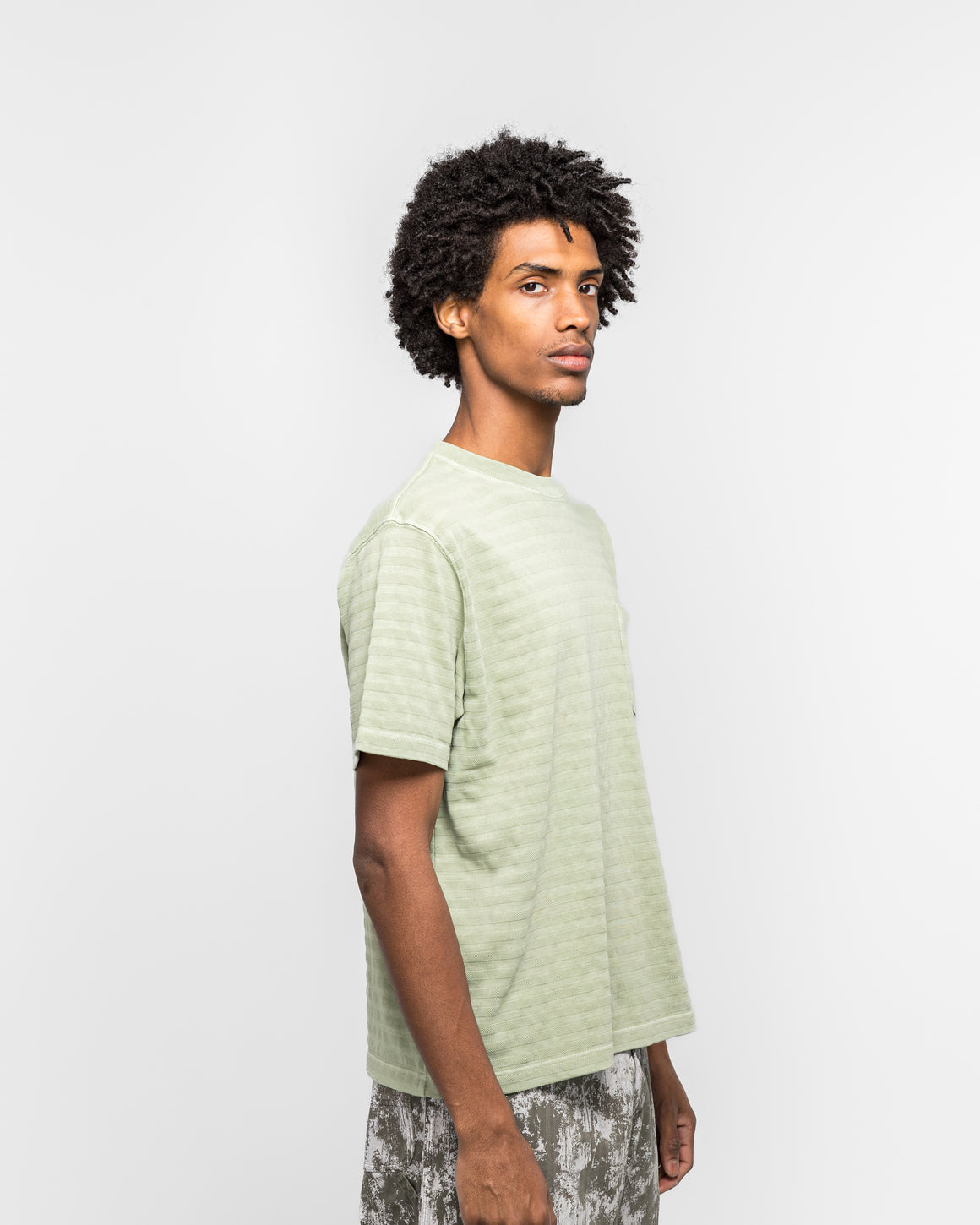 Beams Plus - Pocket Tee Pique - Mint Garment Dye - UP THERE