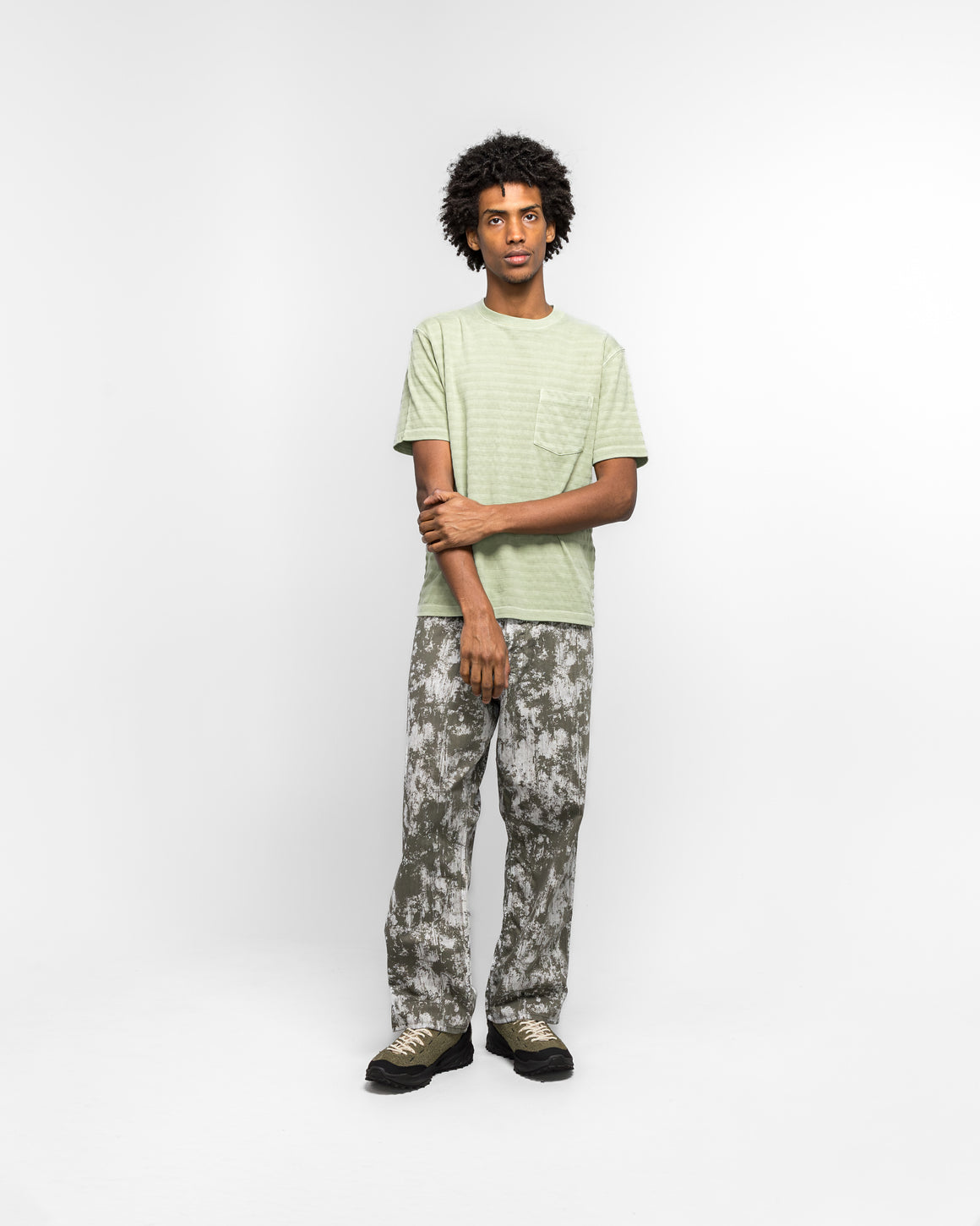 Beams Plus - Pocket Tee Pique - Mint Garment Dye - UP THERE
