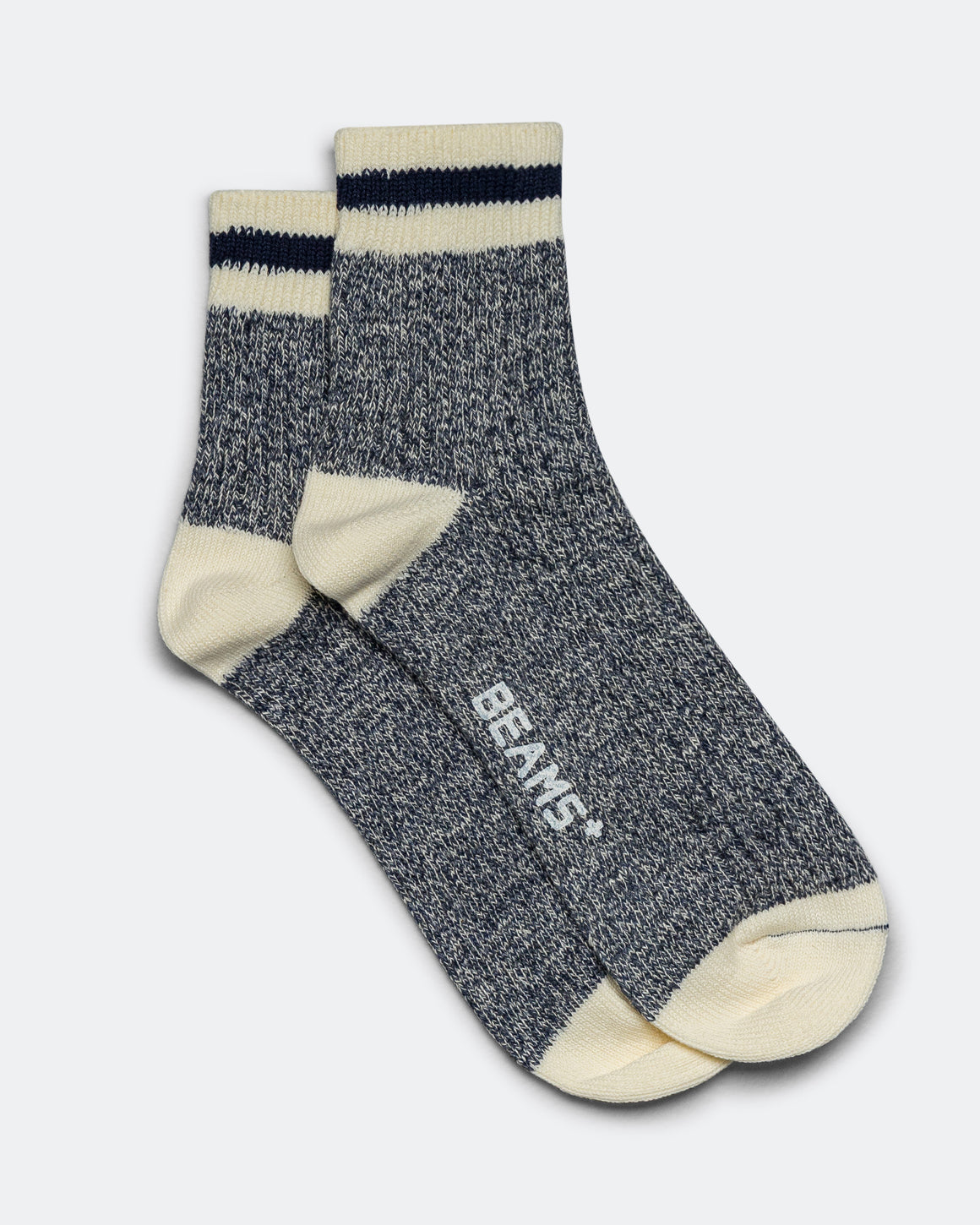 Beams Plus - Rag Socks 1/4 - New Navy/Navy - UP THERE