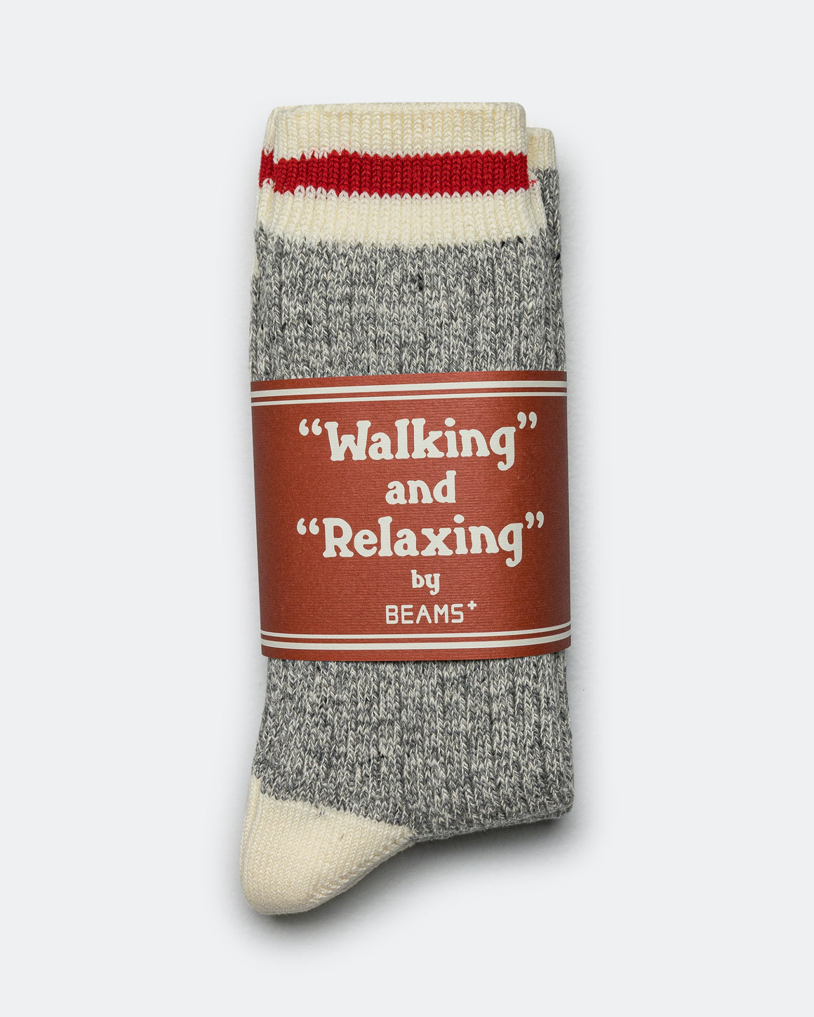 Beams Plus - Rag Socks - Grey/Red - UP THERE