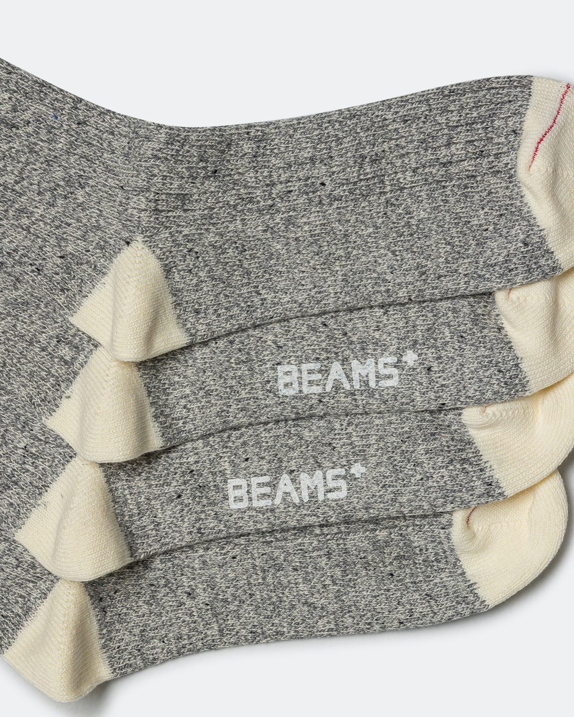 Beams Plus - Rag Socks - Grey/Red - UP THERE