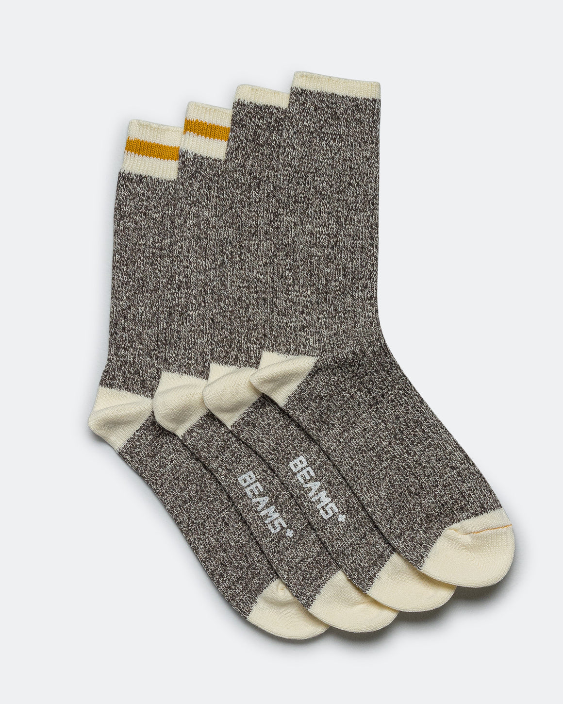 Beams Plus - Rag Socks - Khaki/Yellow - UP THERE