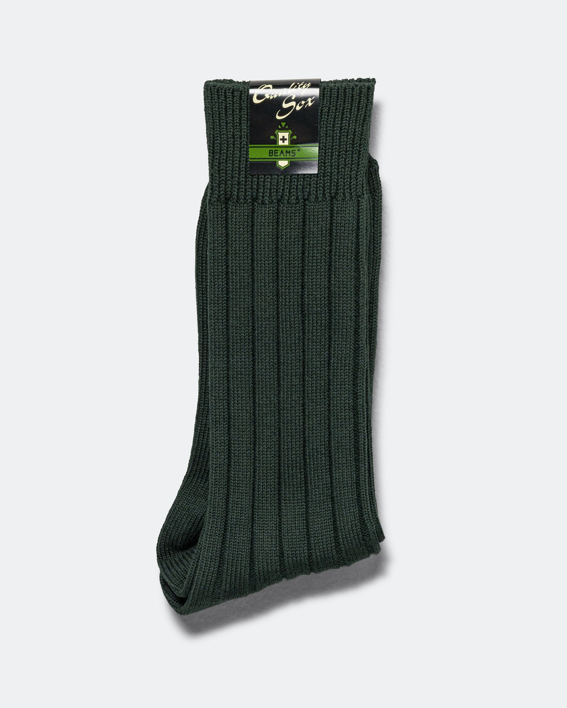 Beams Plus - Solid Rib Socks - Green - UP THERE