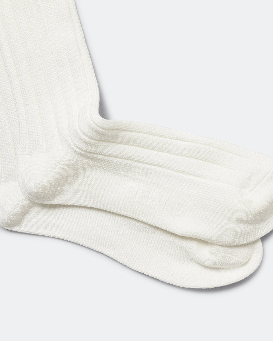 Beams Plus - Solid Ribs Socks - Off White - UP THERE