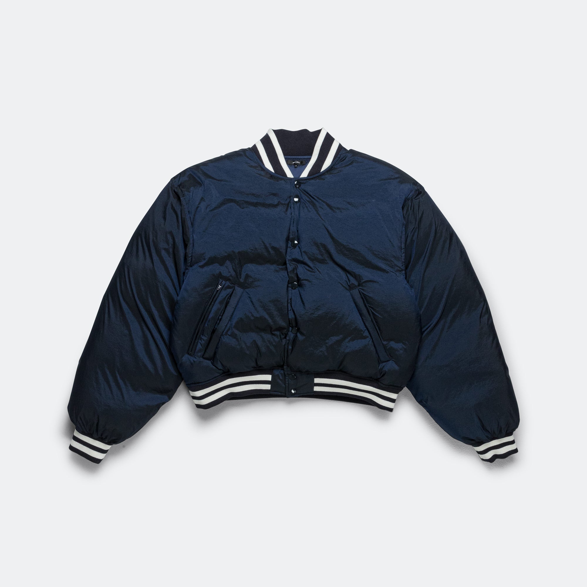 ジャケット・アウター everyone x j.30000 varsity jacket (NAVY) Varsity Down Jacket - Navy | UP THERE