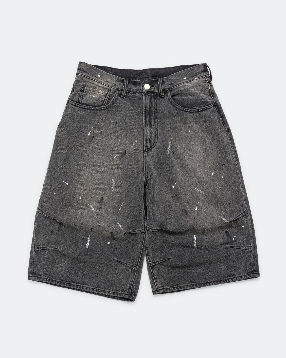 Beams - Wide Denim Three Quarters Pants - Black Used - UP THERE