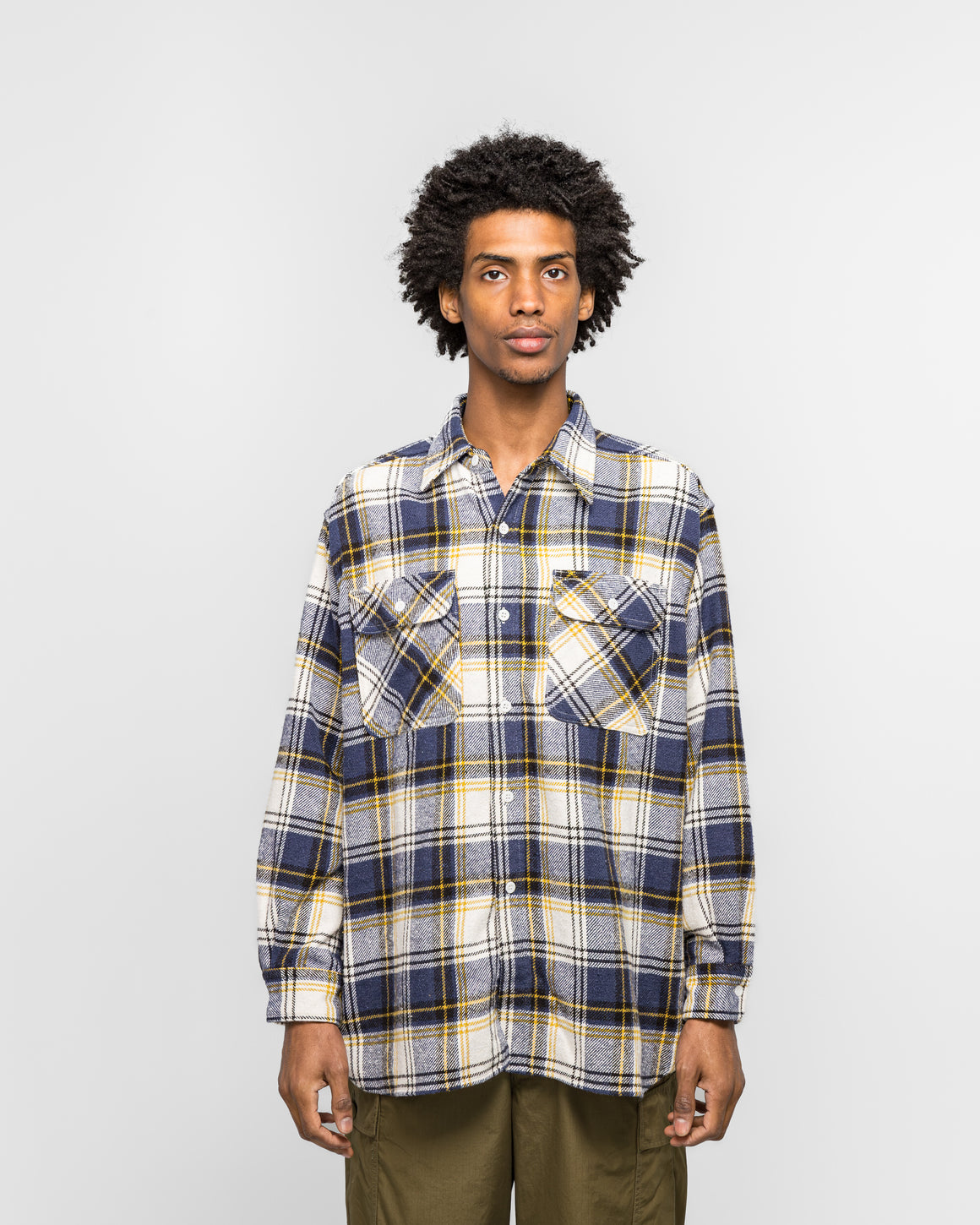 Beams Plus - WORK Nep Plaid - Purple - UP THERE
