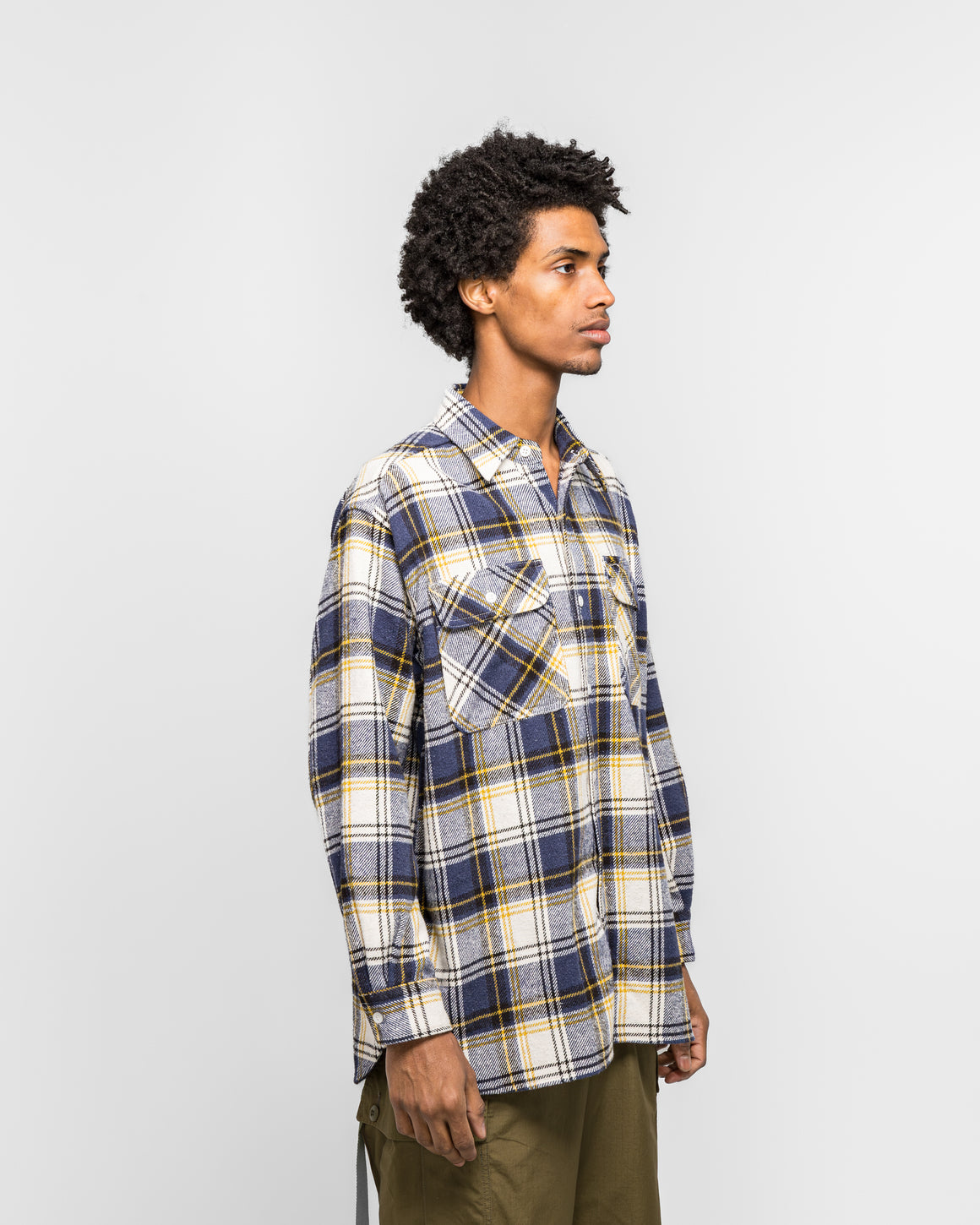 Beams Plus - WORK Nep Plaid - Purple - UP THERE