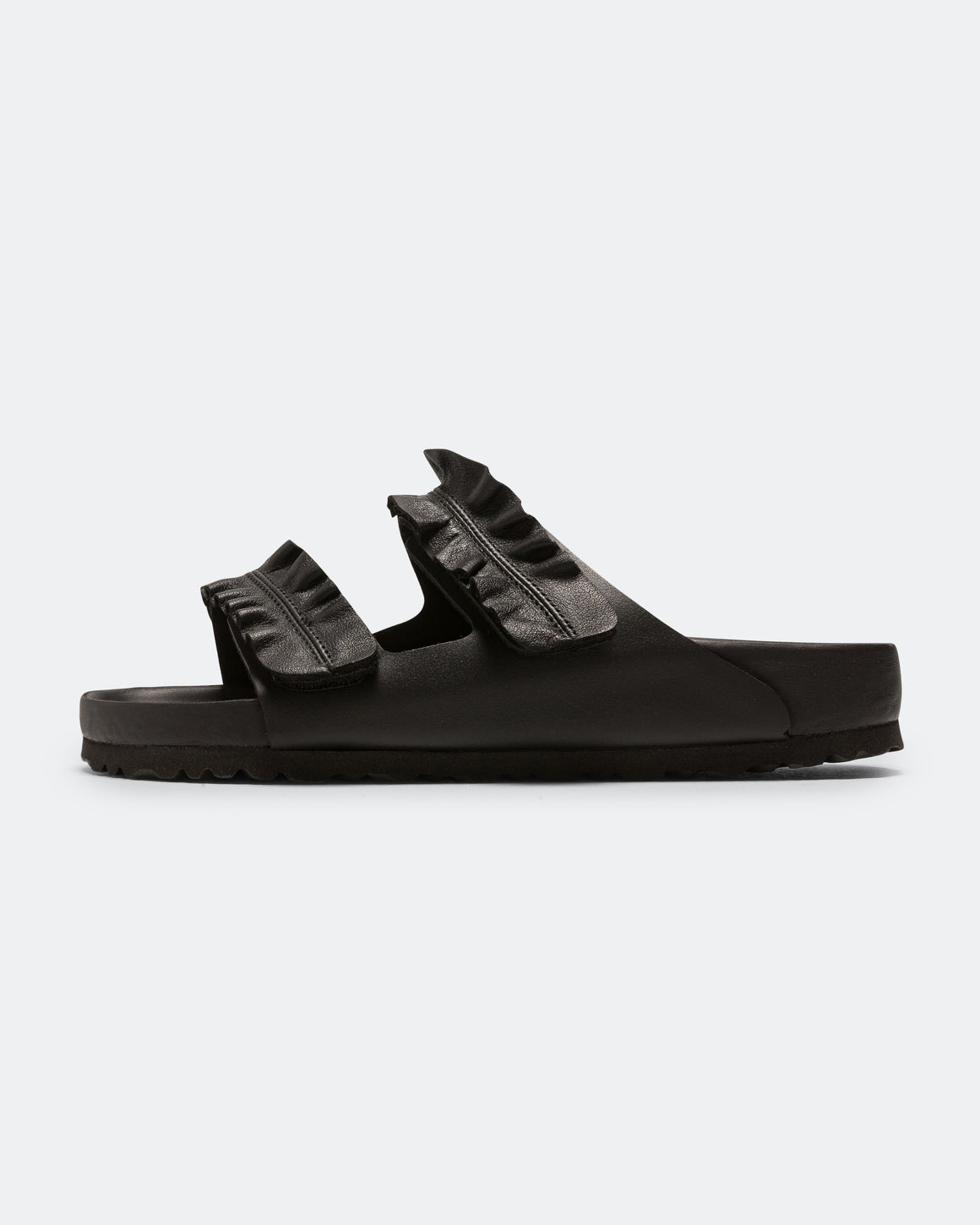 Birkenstock 1774 - Arizona Ruffles Smooth Leather EXQ - Black - UP THERE