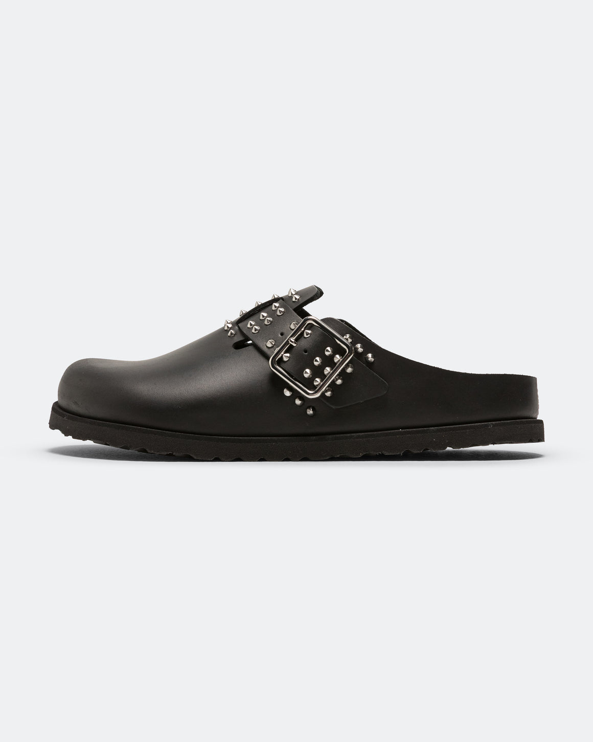 Birkenstock 1774 - Boston Smooth Leather Spikes EXQ Narrow - Black - UP THERE
