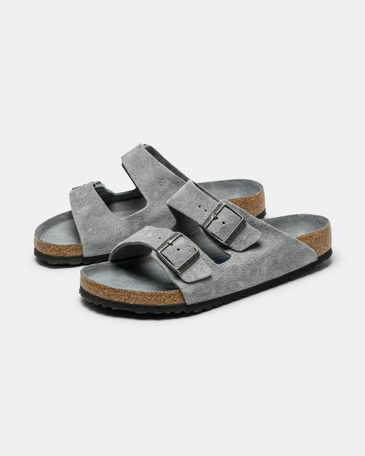 Birkenstock - Arizona SFB - Basalt Grey Tonal Footbed Suede Leather - UP THERE