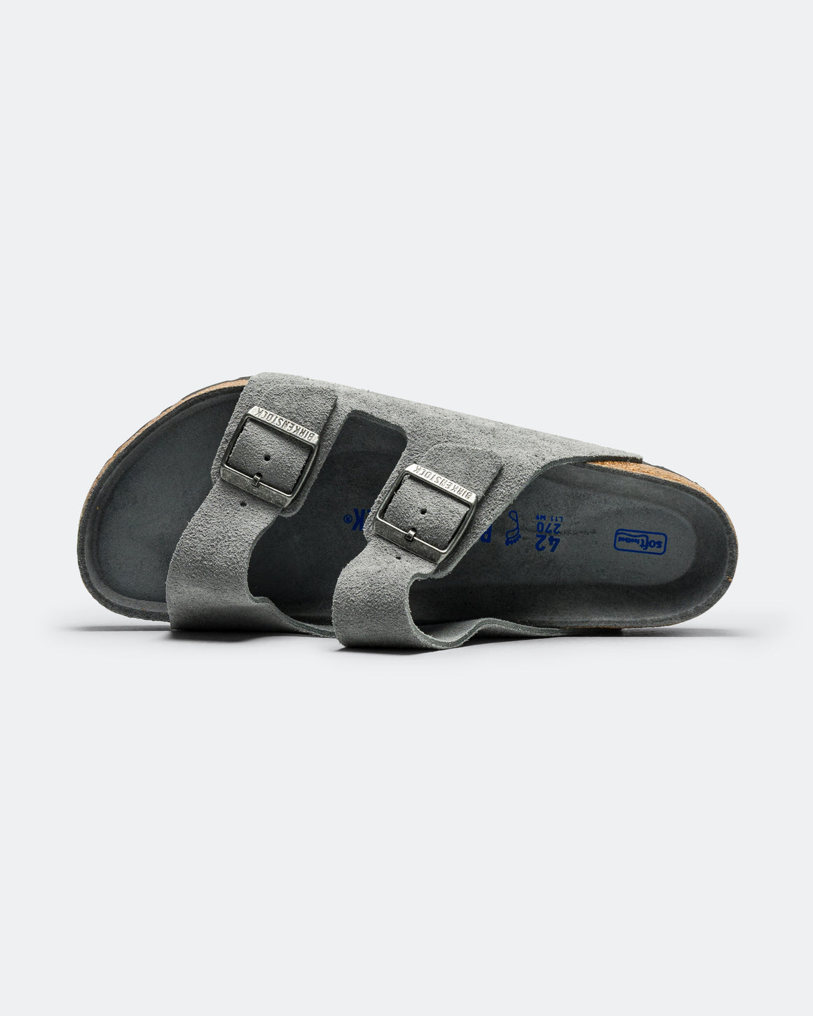 Birkenstock - Arizona SFB - Basalt Grey Tonal Footbed Suede Leather - UP THERE