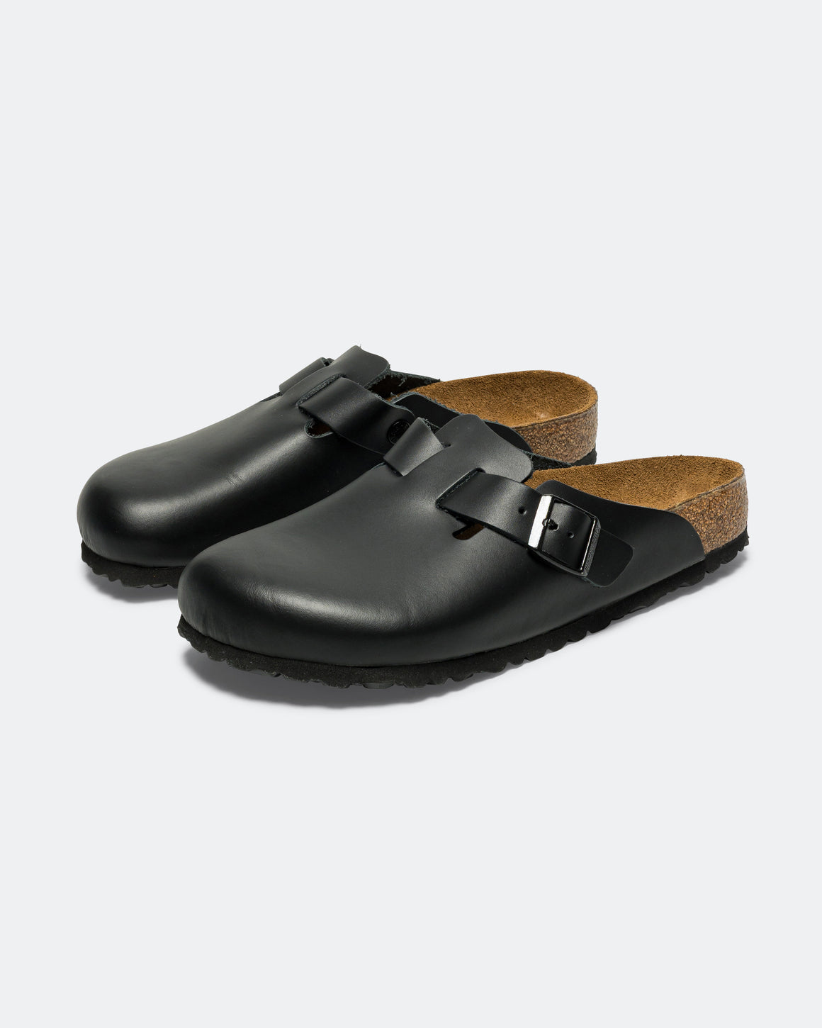 Birkenstock - Boston - Black Smooth Leather - UP THERE