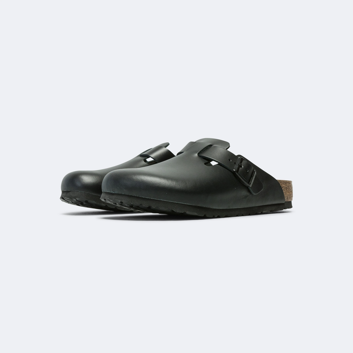 Birkenstock - Boston - Black Smooth Leather - UP THERE