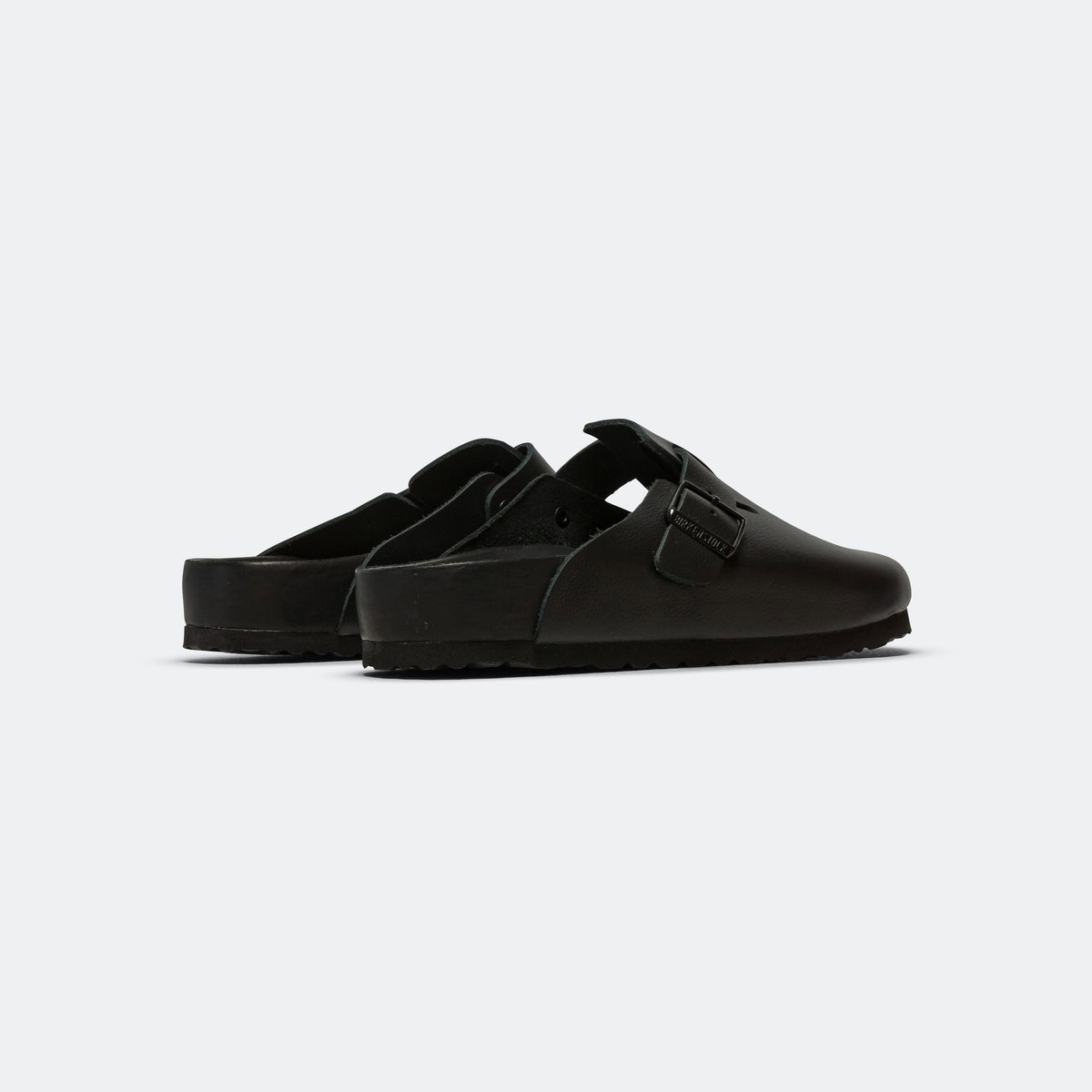 Birkenstock Boston Exquisite Black Smooth Leather UP THERE