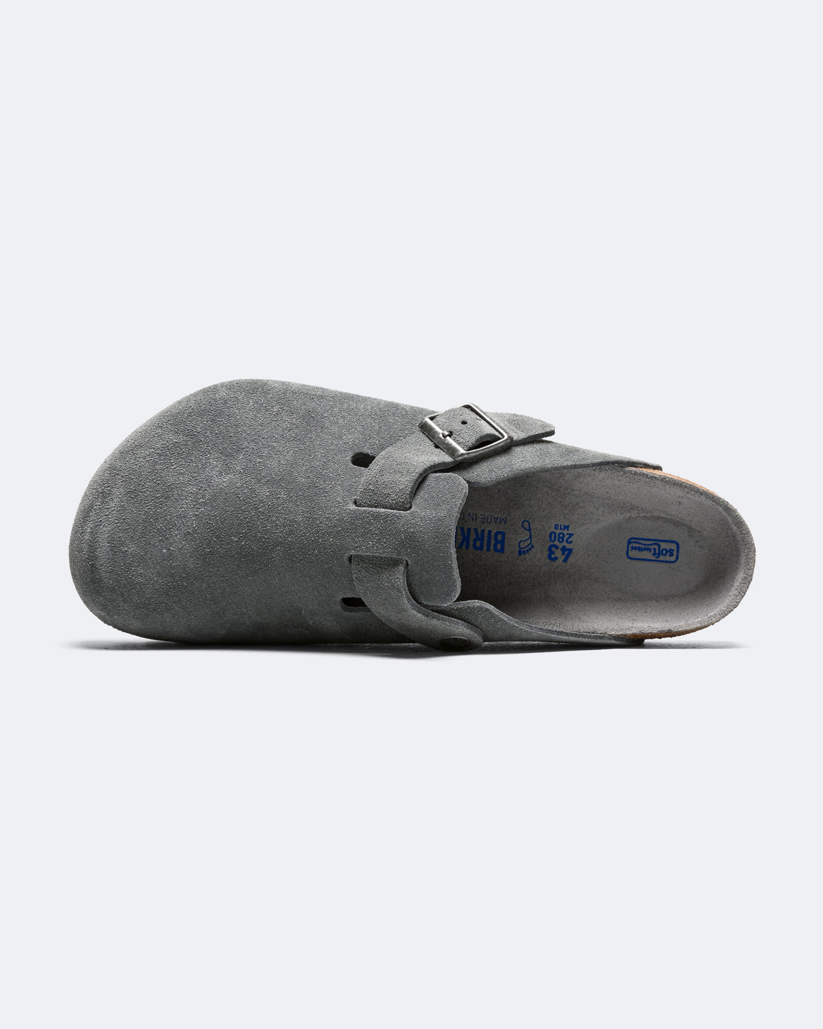 Birkenstock - Boston SFB - Basalt Grey Tonal Footbed Suede Leather - UP THERE