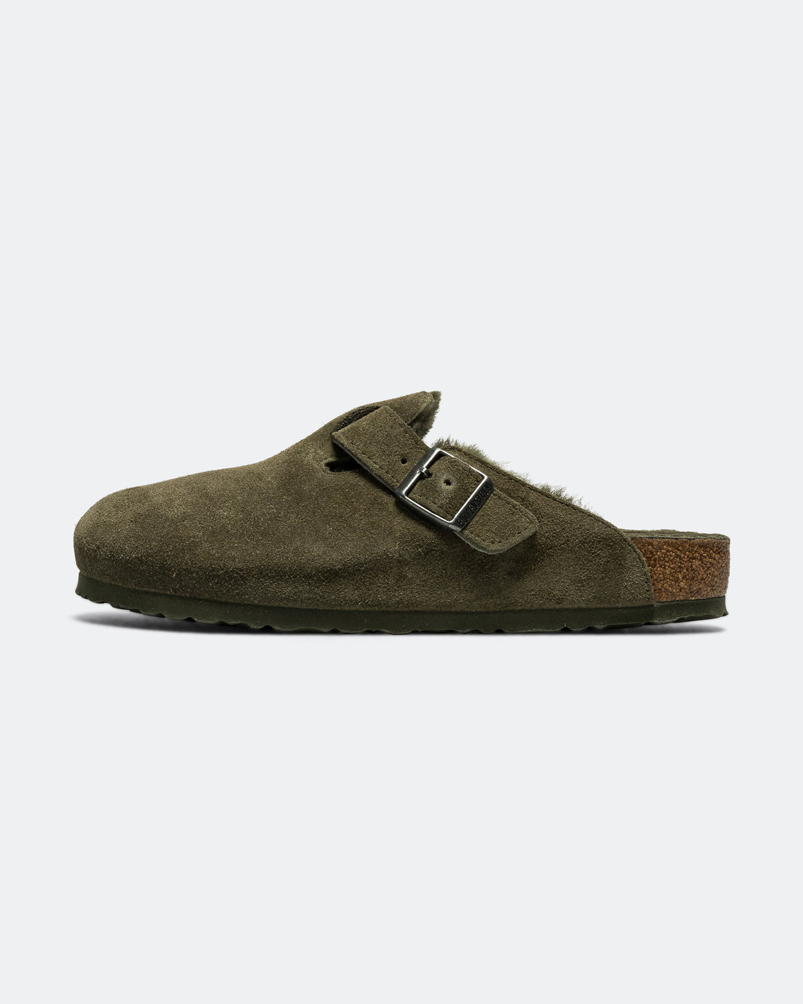 Birkenstock - Boston - Thyme Suede Leather/Shearling - UP THERE