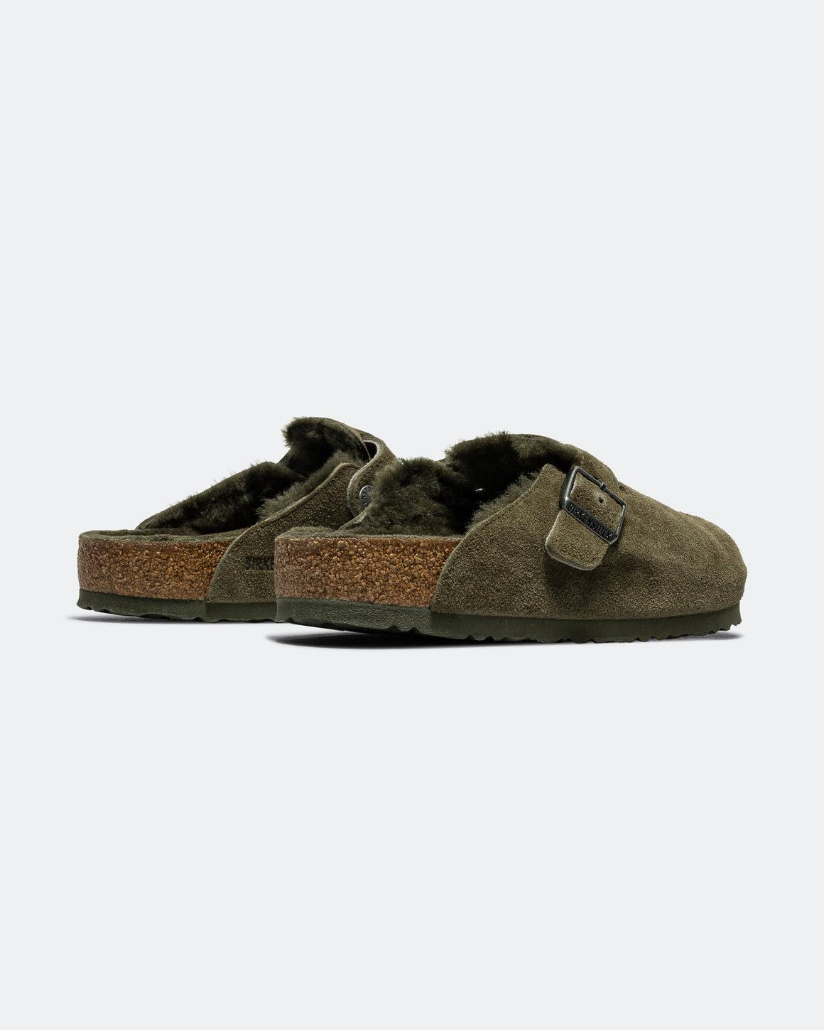 Birkenstock - Boston - Thyme Suede Leather/Shearling - UP THERE
